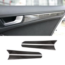 4x Real Carbon Fiber Interior Window Door Panel Trim Cover For Audi A4 B8 10-16