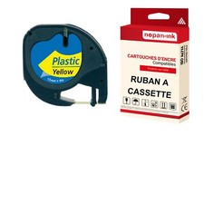 Ruban S0721620 91202 pour DYMO Letratag compatible noir sur fond jaune x 1 pour