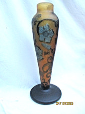 Grand Vase signé GALLE TIP Décor floral dégagé à l'acide (végétaux)