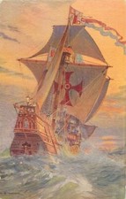 TOILE TABLEAUX  bateau navire ancien caravelle    50X70 CM