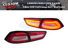 MITSUBISHI LANCER EVOLUTION X CZ4A Fiber LED Tail Lamp Set Red Clear Lens JDM