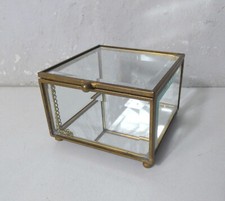 vitrine en verre et laiton vintage