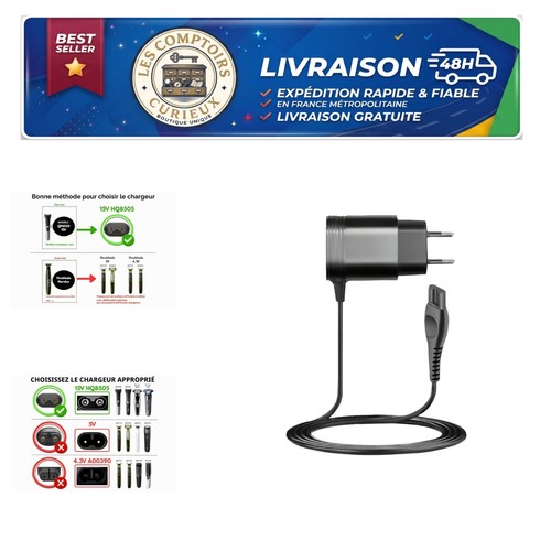Chargeur 15v hq8505 pour - hq8505,
