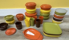 Vintage Tupperware Harvest Colors-29 Pieces-Cups, Bowls, Cutter…