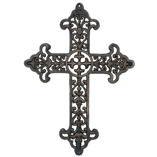 Plaque panneau croix - en, métal