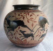 Antique Ciboure pottery (rugged) signed R. Le Corrone, antelope vase