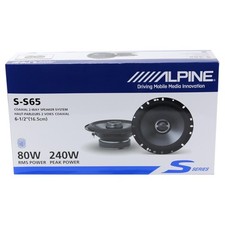 Alpine S-S65 S-Series 6-1/2" 2-Way 80W RMS Full Range Coaxial Speakers Coax NEW