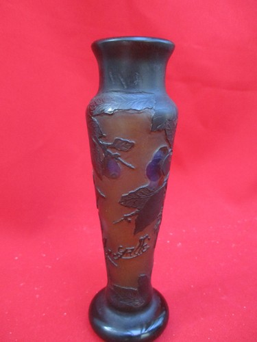 Gallé vase signé décor - vase,