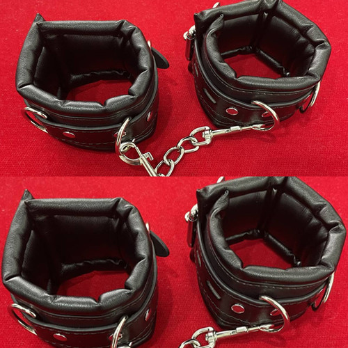 Cuir bondage menottes - cuir,