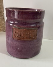 Robert & Jean Cloutier pot à Sucre émail Mauve Violet Céramique  France XXème