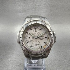 Casio MTD-1046 Dive Watch Men 38mm Silver Dial Silver Tone Daydate PARTS