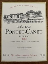 Étiquette Château Pontet
