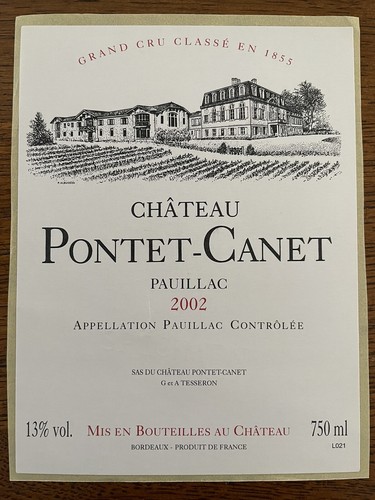 étiquette château pontet - Étiquette,