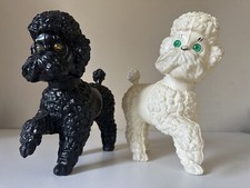 Paire De Caniches En Plastique Vintage Années 50 60 