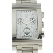 BVLGARI Rettangoro Watches RTC49S WhiteDial Stainless Steel Quartz Chronog...