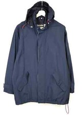 Veste GAASTRA Pour Homme Grande En Nylon Mi-Longue À Capuche Avec Poches Bleue