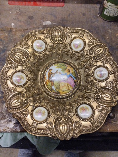 Assiette bronze et - en,