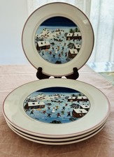 Villeroy & Boch Naif Christmas Porcelain 4 DINNER PLATES 10 3/4" Luxembourg 2nds