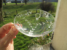 antique ice cream or other engraved glass fruit tableware 6 small cup 1 large