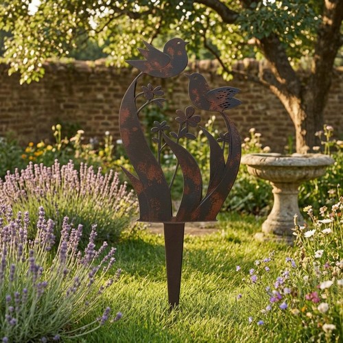 Piquet jardin oiseau fleur - jardin,
