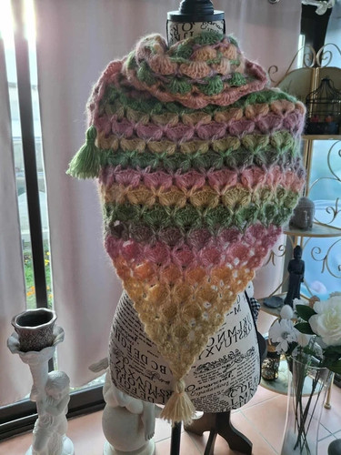 Châle fait main crochet - châle,