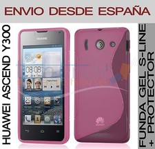 Housse En Gel TPU Rose + Protecteur D'Écran HUAWEI ASCEND Y300 En Espagne Coque