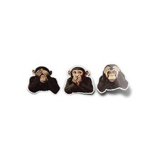 Pack x5 STICKERS STICKERS Vinyl Three Monkeys of Wisdom Emoji Monkeys