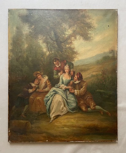 Scène champêtre huile sur - scène,