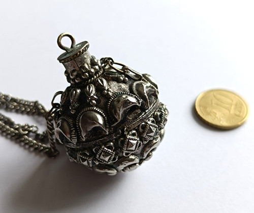 Flacon pendentif metal - , argente