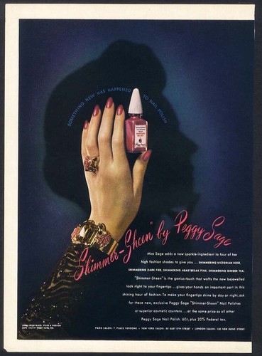 Peggy sage nail polish 1945 - ad,