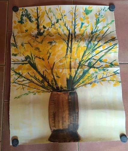 Grande aquarelle ancienne - aquarelle,