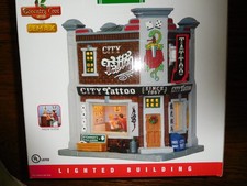 Lemax CITY TATTOO Lighted 2015 ~~~~ RARE