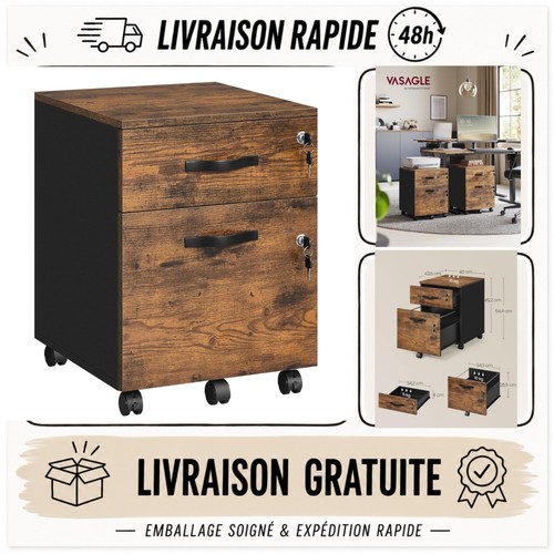 Caisson bureau vasagle à - caisson, de