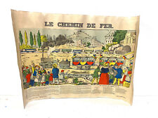 Old poster Imagerie d'Epinal Le chemin de fer train collection SNCF