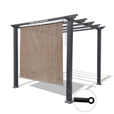 No Drill Roll Up Patio Gazebo Pergola Shade Cover Canopy- Breathable Solar Shade