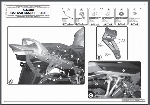 Support top case suzuki - de,