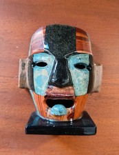 Masque mexicain en pierres semi-précieuses – style aztèque/maya