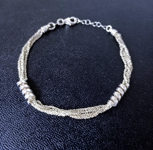 Ancien bracelet argent - bracelet, en