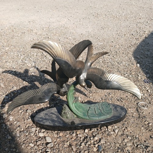 Statue oiseau bronze