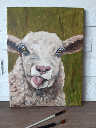 Tableau original mouton ferme