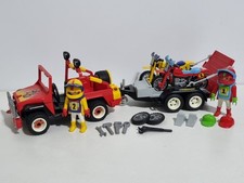 Playmobil 3754 ancien ensemble remorque Jeep pilote motocross moto Dakar rallye