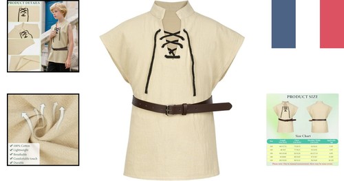Costume pirate rétro gilet - pirate, rétro: