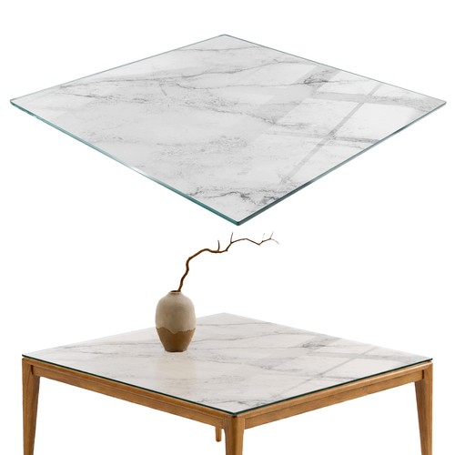 Plateau table verre avec - table,