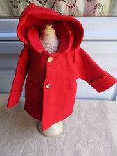MANTEAU DUFFLE COAT ROUGE POUPEE ANCIENNE / CONFECTION ANCIENNE