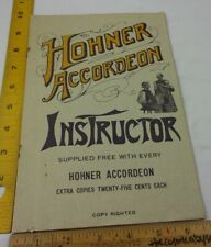 Hohner Accordeon Instructor 1900s music book HTF