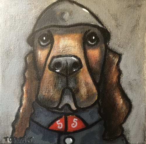 Tableau chien soldat - tableau,