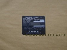 BANTAM T-3 1/4 TON TRAILER EARLY DATA PLATE WILLYS MB FORD GPW