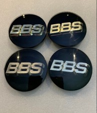 Genuine BBS RS 3D Logos plastic caps 70mm Black/gold Very Good Used Condition.