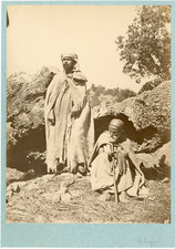 Algeria, Burnous Kabyle Vintage Albumen Print.  18x24 C Albumen Print