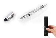 Mont blanc Starwalker Stainless Steel Fountain | Ink Pen With Pouch